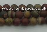 CAR360 15.5 inches 4mm round matte red artistic jasper beads