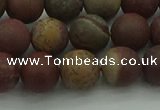 CAR362 15.5 inches 8mm round matte red artistic jasper beads