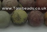 CAR365 15.5 inches 14mm round matte red artistic jasper beads