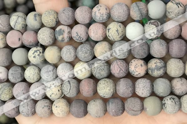 CAR372 15.5 inches 8mm round matte artistic jasper beads wholesale