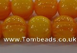 CAR405 15.5 inches 14mm round synthetic amber beads wholesale