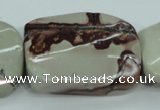 CAR48 15.5 inches 30*40mm twisted rectangle artistic jasper beads