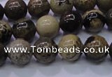 CAR50 15.5 inches 4mm round yellow artistic jasper beads