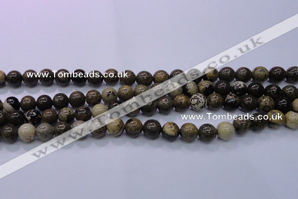 CAR50 15.5 inches 4mm round yellow artistic jasper beads