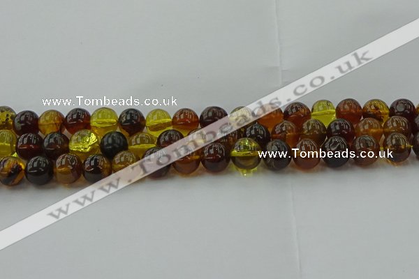 CAR504 15.5 inches 10mm - 11mm round natural amber beads wholesale