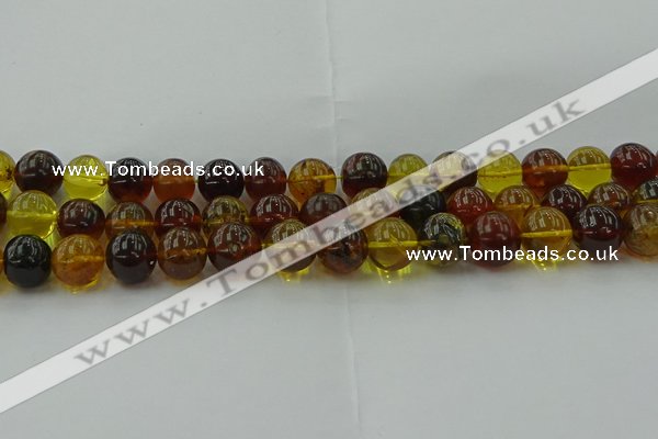 CAR505 15.5 inches 12mm - 13mm round natural amber beads wholesale