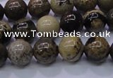 CAR51 15.5 inches 6mm round yellow artistic jasper beads