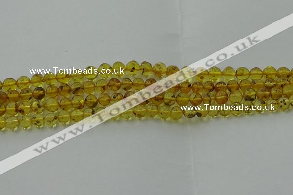 CAR521 15.5 inches 5mm - 6mm round natural amber beads wholesale