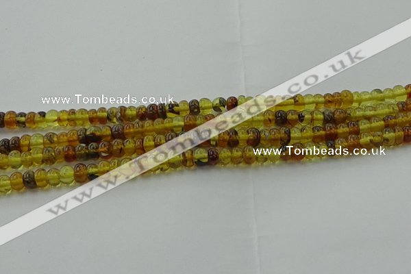 CAR537 15.5 inches 4*6mm rondelle natural amber beads wholesale