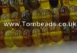 CAR539 15.5 inches 6*10mm rondelle natural amber beads wholesale