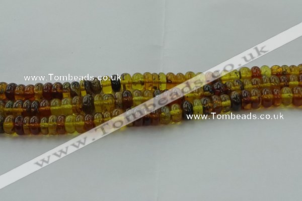 CAR539 15.5 inches 6*10mm rondelle natural amber beads wholesale