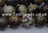 CAR54 15.5 inches 12mm round yellow artistic jasper beads