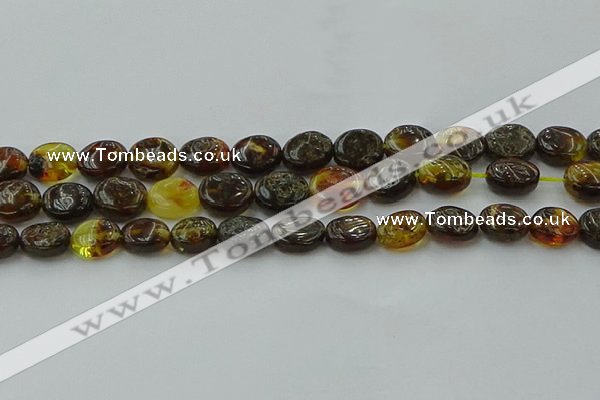 CAR545 15.5 inches 8*10mm - 9*11mm oval natural amber beads