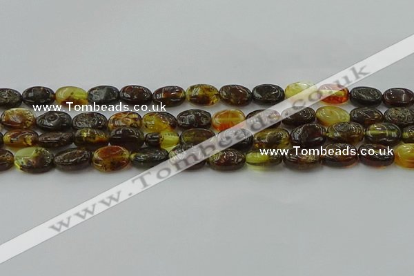 CAR546 15.5 inches 7*11mm - 8*12mm oval natural amber beads