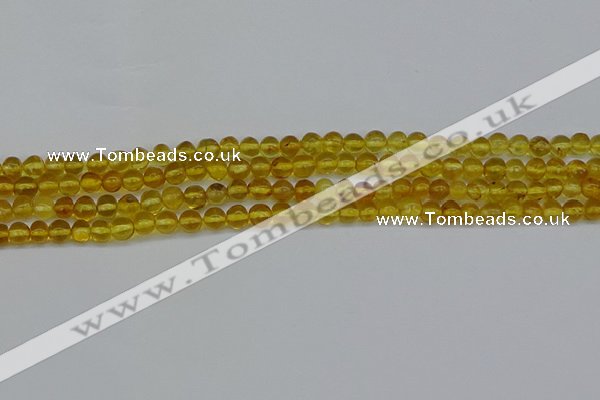 CAR550 15.5 inches 4mm - 5mm round natural amber beads wholesale