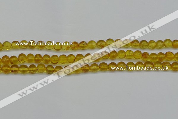 CAR551 15.5 inches 6mm - 7mm round natural amber beads wholesale