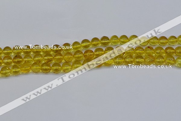 CAR556 15.5 inches 6mm - 7mm round natural amber beads wholesale