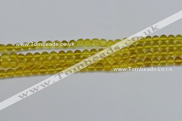 CAR559 15.5 inches 6mm - 6.5mm round natural amber beads wholesale