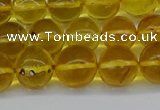 CAR564 15.5 inches 9mm - 10mm round natural amber beads wholesale