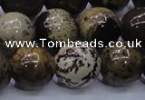 CAR57 15.5 inches 18mm round yellow artistic jasper beads