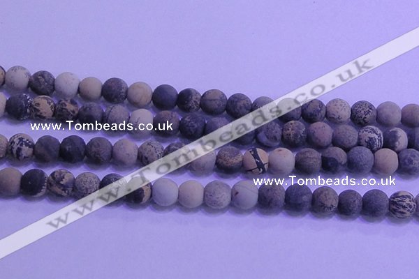 CAR64 15.5 inches 12mm round matte yellow artistic jasper beads