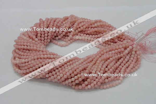 CAS02 15.5 inches 4mm round pink angel skin gemstone beads