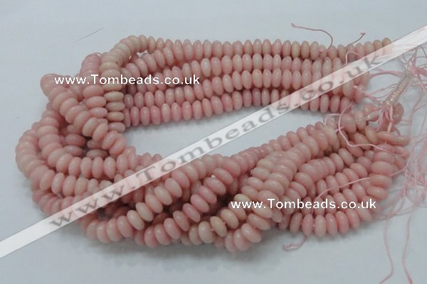 CAS09 15.5 inches 5*10mm rondelle pink angel skin gemstone beads