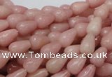 CAS12 15.5 inches 6*10mm teardrop pink angel skin gemstone beads