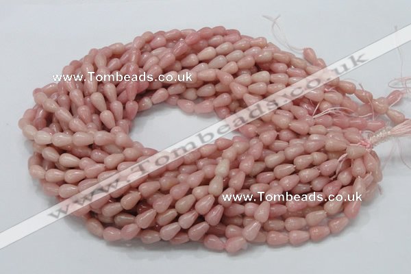 CAS12 15.5 inches 6*10mm teardrop pink angel skin gemstone beads