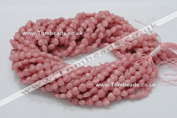 CAS14 15.5 inches 8*8mm heart pink angel skin gemstone beads