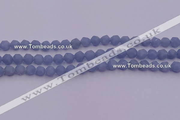 CAS211 15.5 inches 8mm faceted nuggets blue angel skin gemstone beads