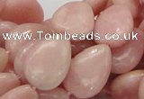 CAS26 15.5 inches 12*18mm flat teardrop pink angel skin gemstone beads