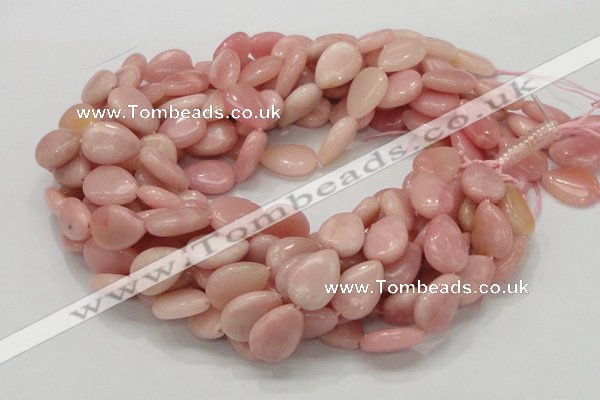 CAS26 15.5 inches 12*18mm flat teardrop pink angel skin gemstone beads