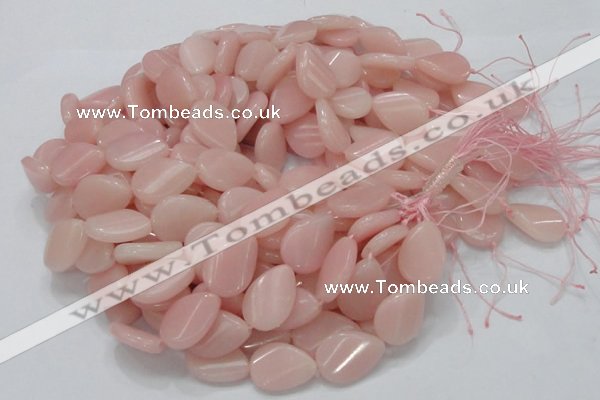 CAS27 15.5 inches 18*24mm twisted teardrop pink angel skin gemstone beads