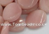 CAS28 15.5 inches 18*25mm twisted oval pink angel skin gemstone beads