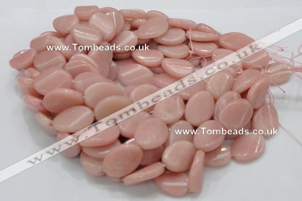 CAS28 15.5 inches 18*25mm twisted oval pink angel skin gemstone beads