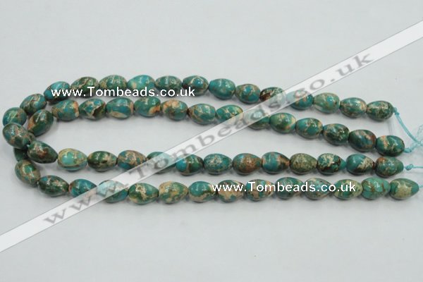 CAT05 15.5 inches 10*14mm teardrop natural aqua terra jasper beads