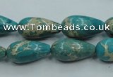 CAT06 15.5 inches 10*20mm teardrop natural aqua terra jasper beads