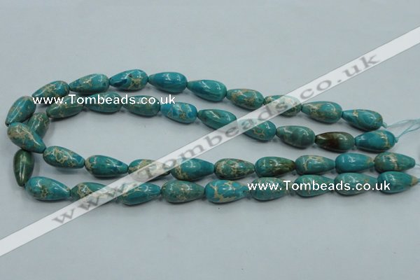 CAT06 15.5 inches 10*20mm teardrop natural aqua terra jasper beads