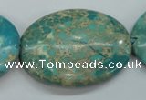 CAT101 15.5 inches 30*40mm oval dyed natural aqua terra jasper beads