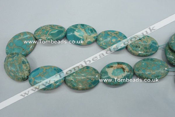 CAT101 15.5 inches 30*40mm oval dyed natural aqua terra jasper beads