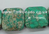 CAT108 15.5 inches 25*25mm square dyed natural aqua terra jasper beads