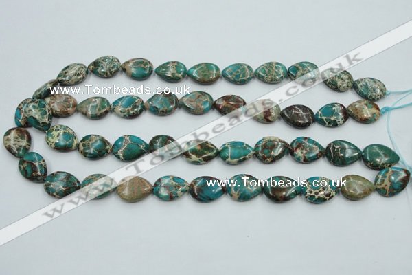 CAT11 15.5 inches 13*18mm flat teardrop natural aqua terra jasper beads