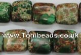 CAT115 15.5 inches 16*16mm square dyed natural aqua terra jasper beads