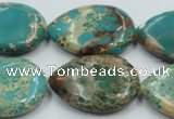 CAT14 15.5 inches 22*30mm flat teardrop natural aqua terra jasper beads