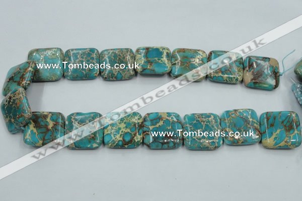 CAT18 15.5 inches 25*25mm square natural aqua terra jasper beads