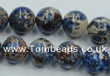 CAT215 15.5 inches 18mm round dyed natural aqua terra jasper beads