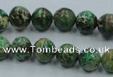 CAT221 15.5 inches 14mm round dyed natural aqua terra jasper beads