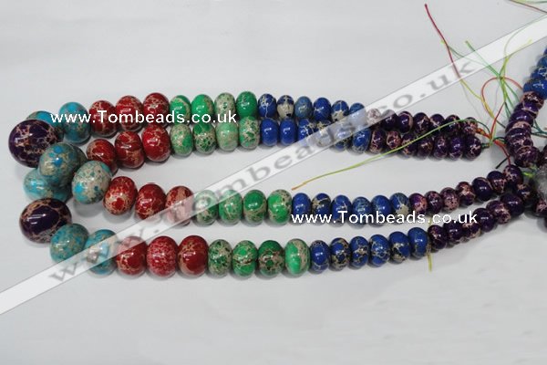 CAT305 15.5 inches 7*10mm – 15*20mm rondelle dyed aqua terra jasper beads