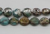 CAT5008 15.5 inches 10mm flat round natural aqua terra jasper beads